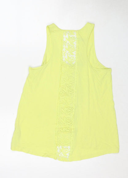 Womens UK Size M Zara Yellow Basic Tank