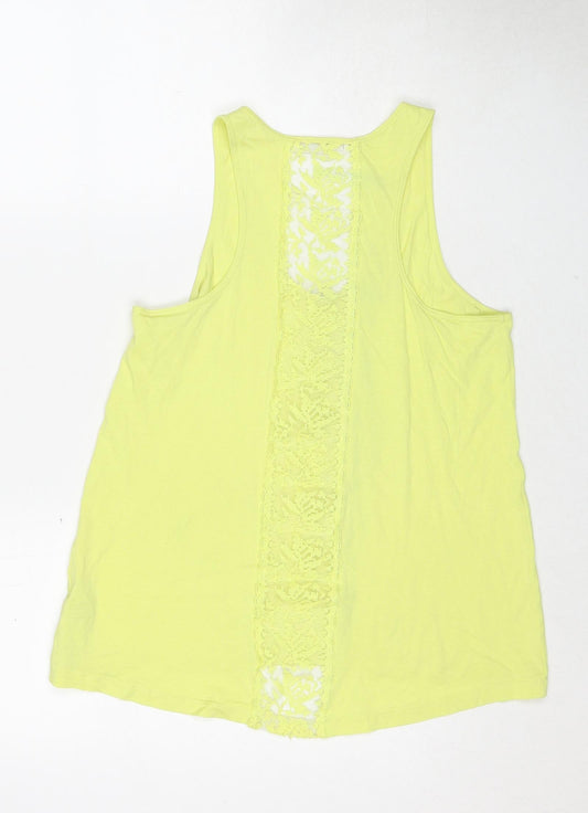 Womens UK Size M Zara Yellow Basic Tank