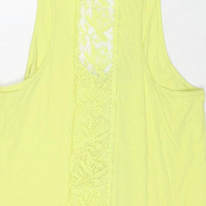 Womens UK Size M Zara Yellow Basic Tank