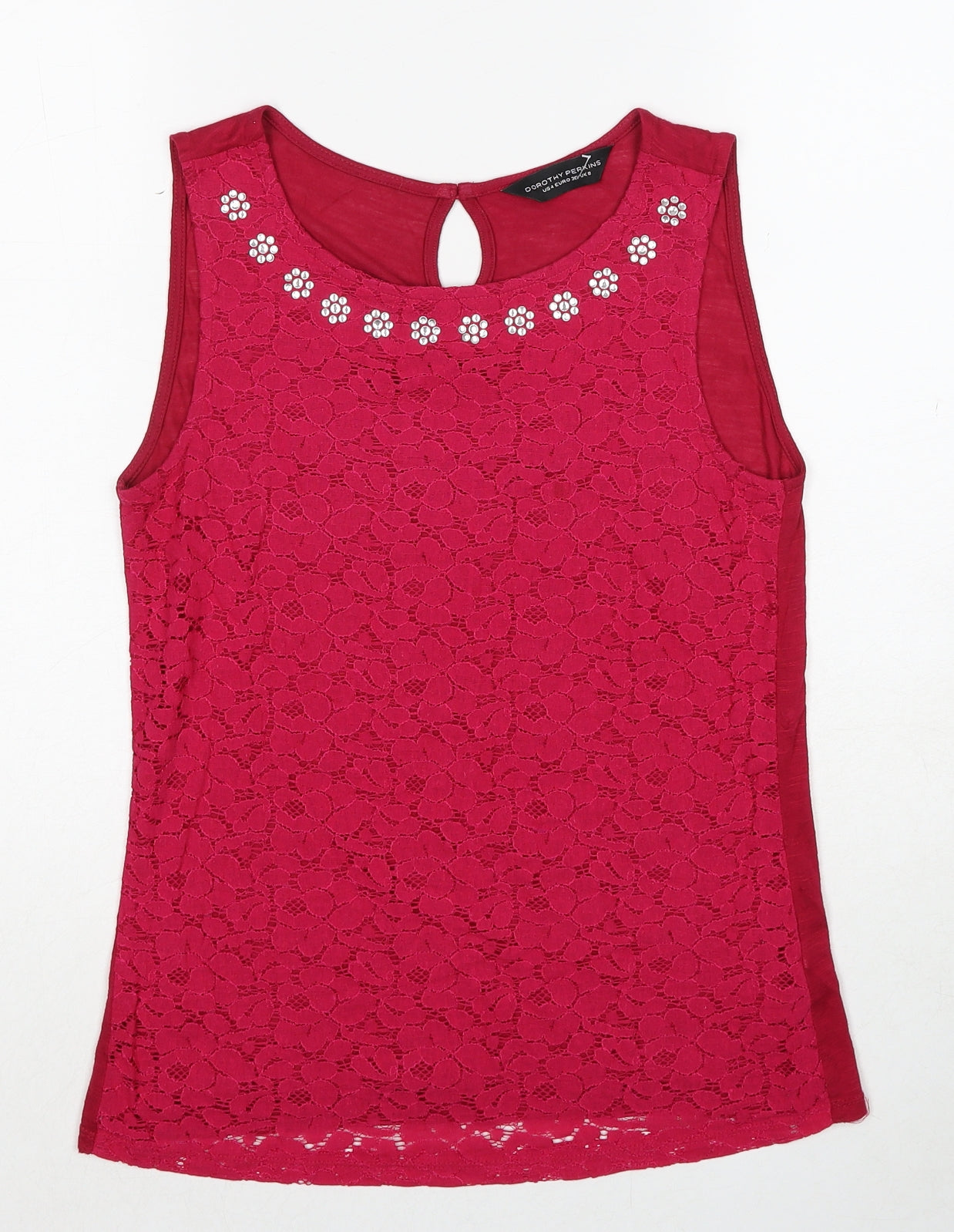 Womens UK Size 8 Dorothy Perkins Pink Basic Blouse