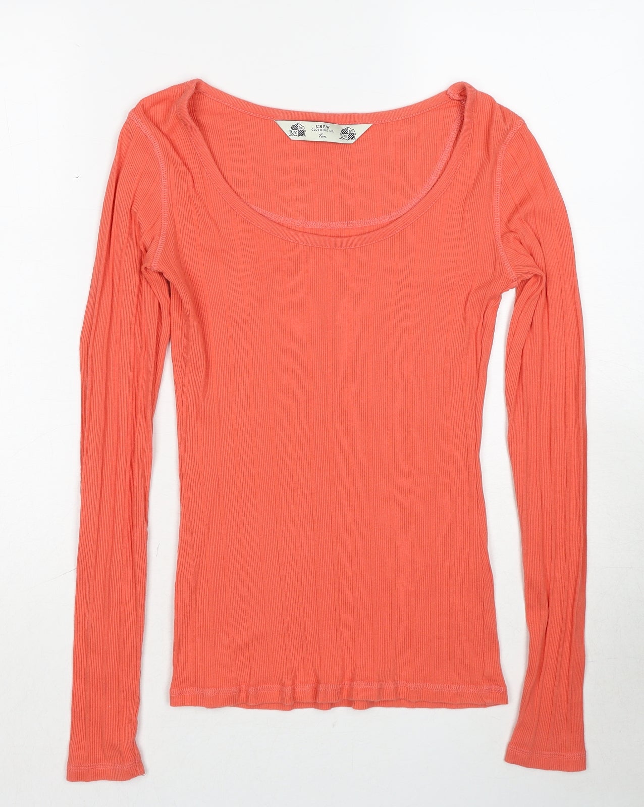 Womens UK Size 10 Crew Clothing Orange Basic T-Shirt