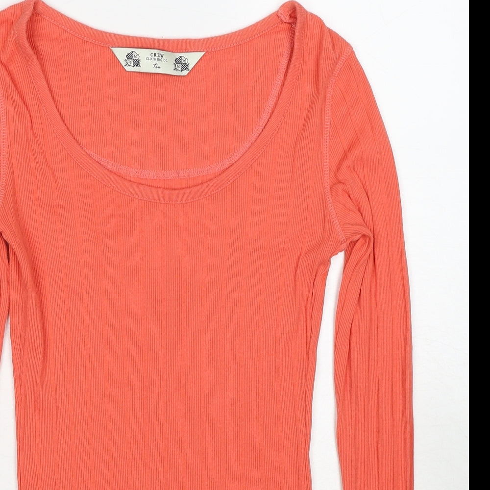 Womens UK Size 10 Crew Clothing Orange Basic T-Shirt