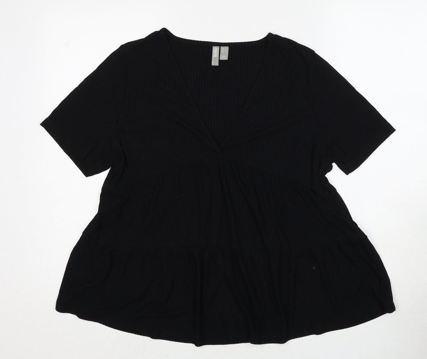 Womens UK Size 8 ASOS Black Basic T-Shirt