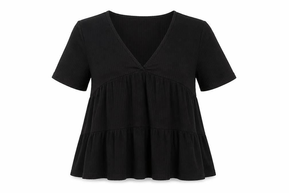 Womens UK Size 8 ASOS Black Basic T-Shirt