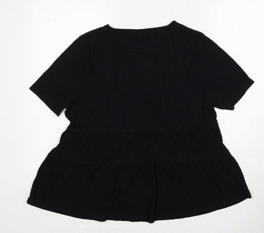 Womens UK Size 8 ASOS Black Basic T-Shirt