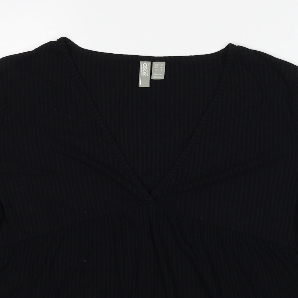 Womens UK Size 8 ASOS Black Basic T-Shirt