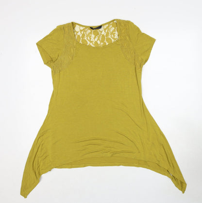 Womens UK Size 14 Bonmarché Yellow Basic T-Shirt