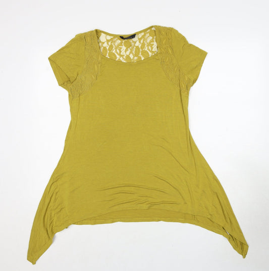 Womens UK Size 14 Bonmarché Yellow Basic T-Shirt