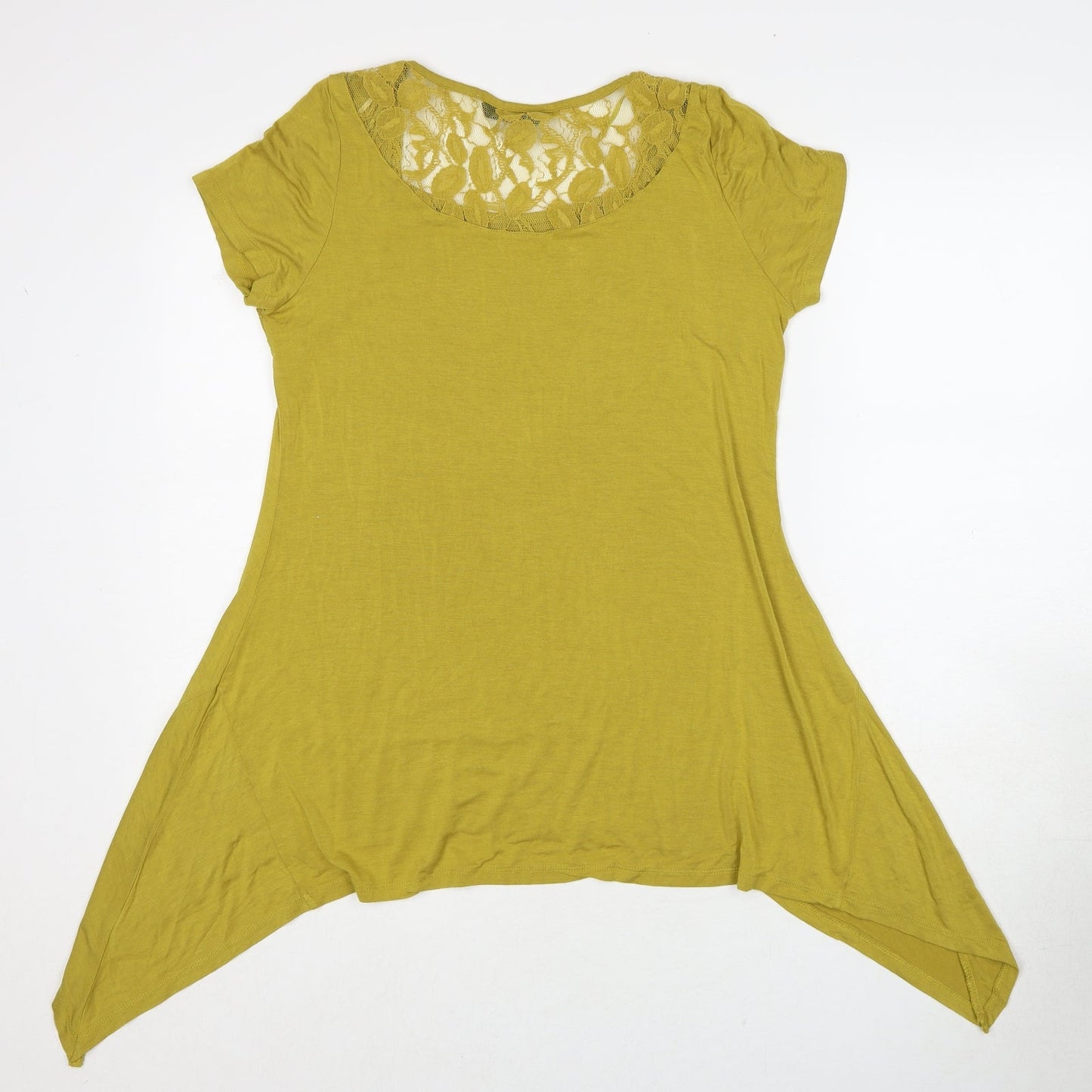 Womens UK Size 14 Bonmarché Yellow Basic T-Shirt