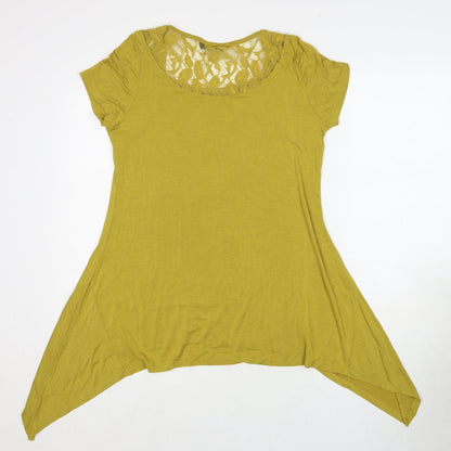 Womens UK Size 14 Bonmarché Yellow Basic T-Shirt