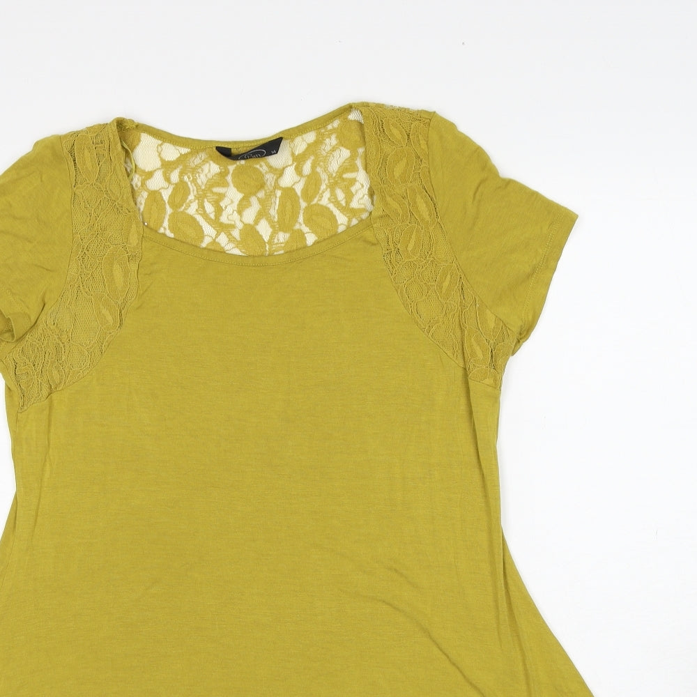 Womens UK Size 14 Bonmarché Yellow Basic T-Shirt