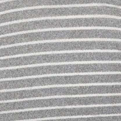 Bug Womens Grey Mock Neck Striped Polyester Pullover Jumper Size S