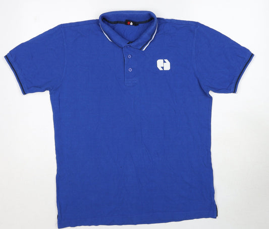 Sneaker Freak Mens Blue Cotton Polo Size M Collared Pullover