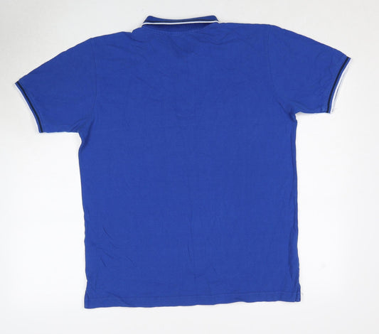 Sneaker Freak Mens Blue Cotton Polo Size M Collared Pullover