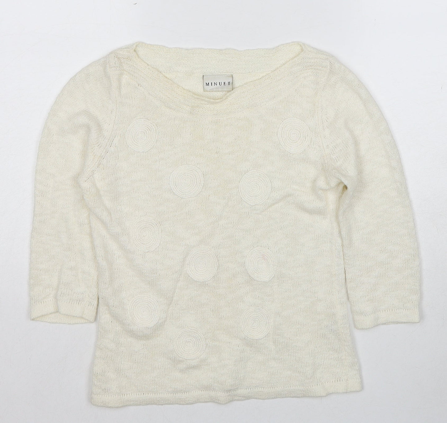 Womens UK Size 8 Minuet Ivory Pullover Jumper