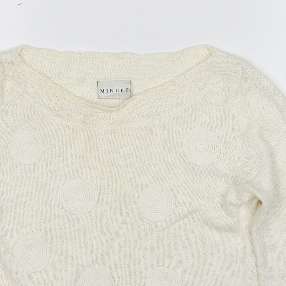Womens UK Size 8 Minuet Ivory Pullover Jumper