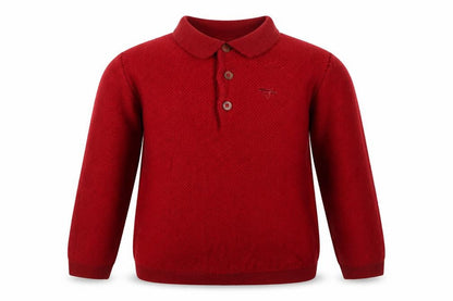 NEXT Boys Red Collared Cotton Pullover Jumper Size 2 Years Pullover