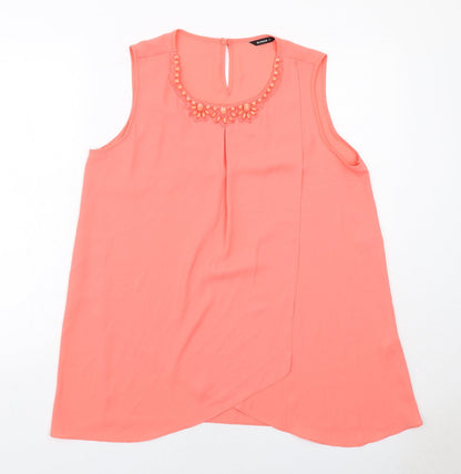 Womens UK Size 14 Roman Orange Basic Blouse