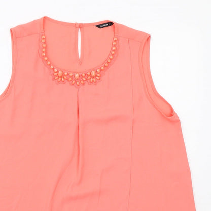 Womens UK Size 14 Roman Orange Basic Blouse