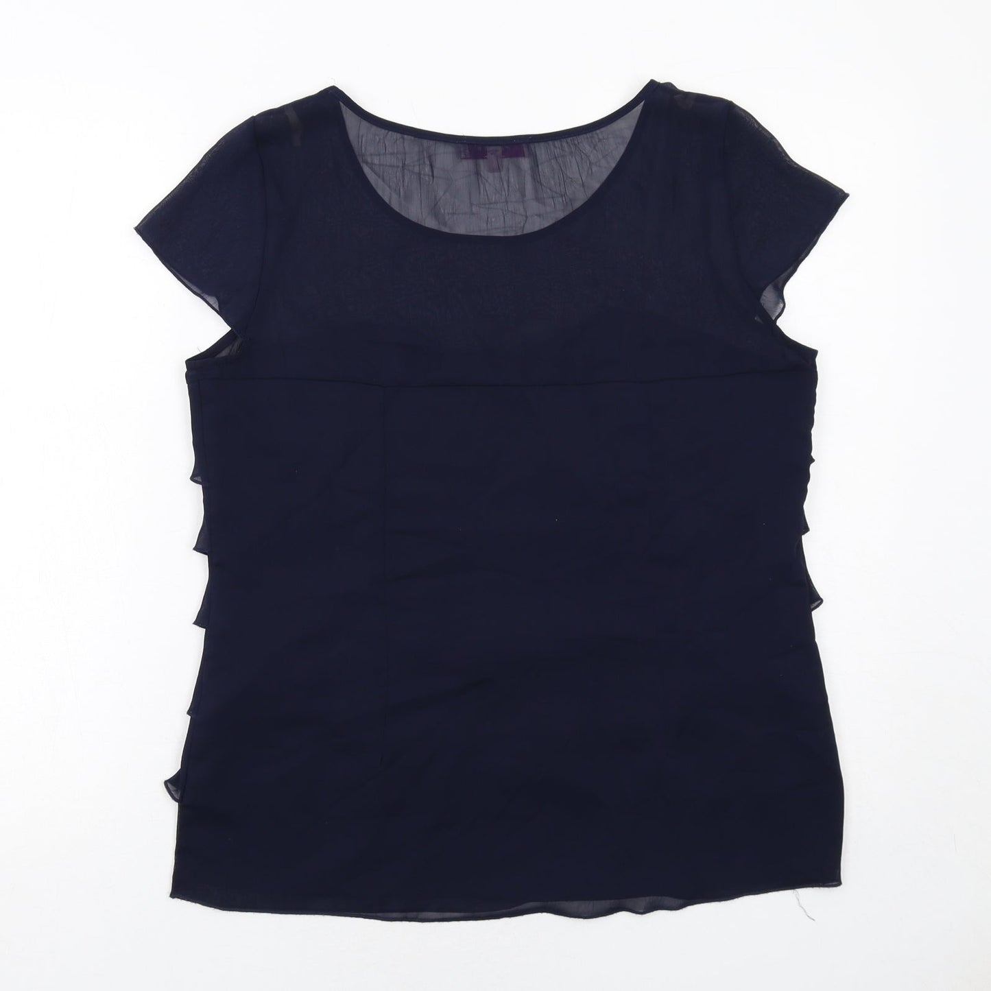 Womens UK Size 14 Per Una Blue Basic Blouse