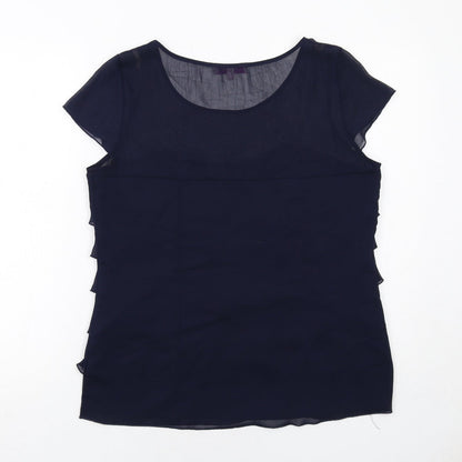 Womens UK Size 14 Per Una Blue Basic Blouse