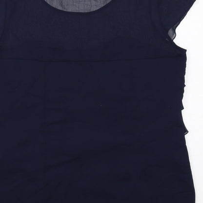 Womens UK Size 14 Per Una Blue Basic Blouse