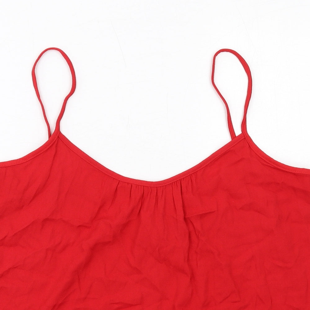 Womens UK Size L Mango Red Basic Tank