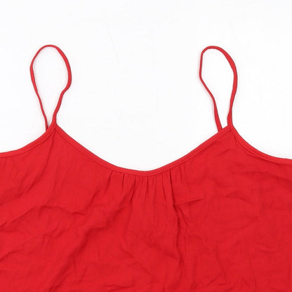 Womens UK Size L Mango Red Basic Tank