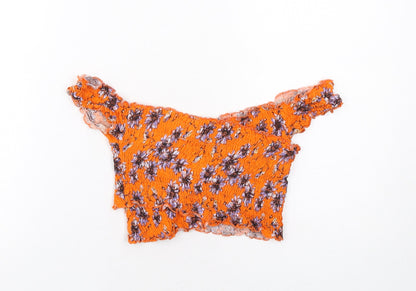 Womens UK Size 8 Topshop Orange Cropped Tank