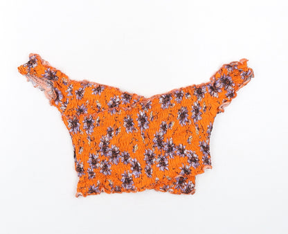 Womens UK Size 8 Topshop Orange Cropped Tank