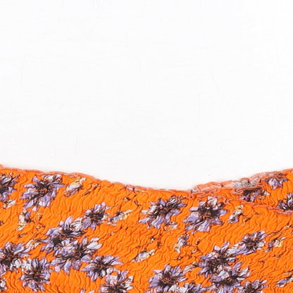 Womens UK Size 8 Topshop Orange Cropped Tank