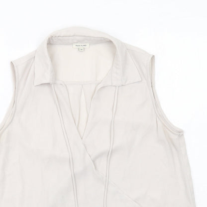Womens UK Size 10 River Island Grey Basic Tank