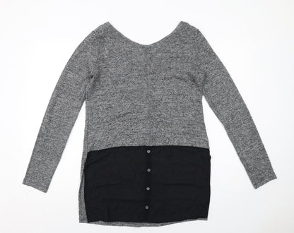 Womens UK Size 10 NEXT Grey Basic Blouse