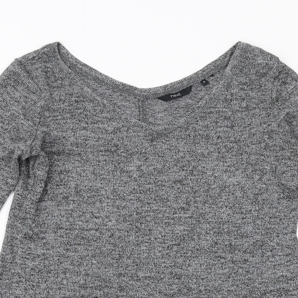 Womens UK Size 10 NEXT Grey Basic Blouse