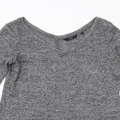 Womens UK Size 10 NEXT Grey Basic Blouse