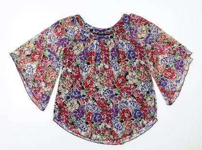 Womens UK Size 8 Dunnes Stores Multicoloured Basic Blouse