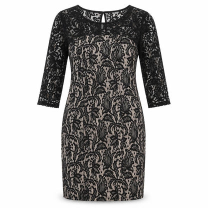 Debenhams Womens Black Polyester Shift Size 12 Round Neck Zip