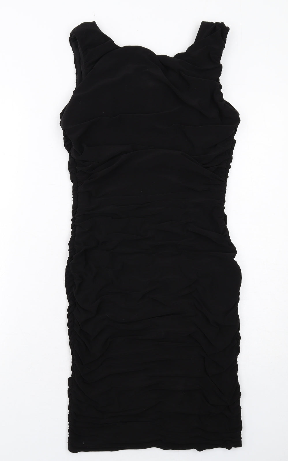 Phase Eight Womens Black Polyester Shift Size 8 Round Neck Zip