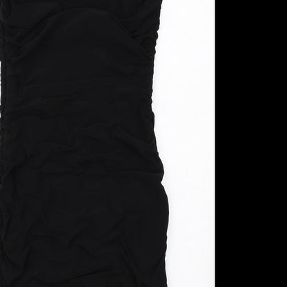Phase Eight Womens Black Polyester Shift Size 8 Round Neck Zip
