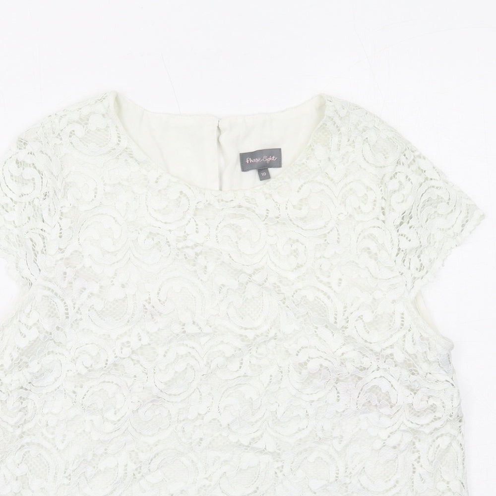 Womens UK Size 10 Phase Eight White Basic Blouse