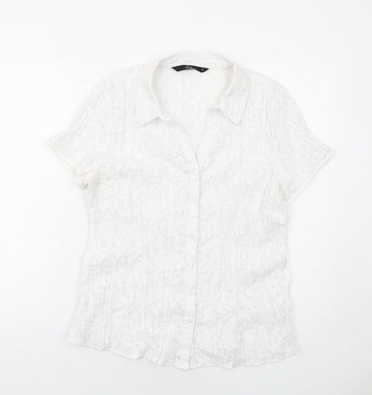 Womens UK Size 16 Bonmarché White Basic Button-Up