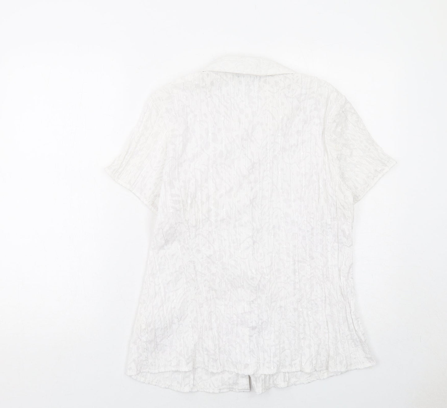 Womens UK Size 16 Bonmarché White Basic Button-Up