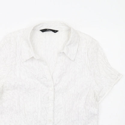 Womens UK Size 16 Bonmarché White Basic Button-Up