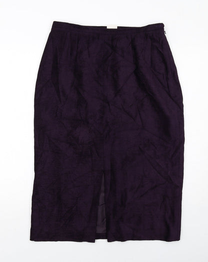 Country Casuals Womens Purple Viscose A-Line Skirt Size 14 Zip