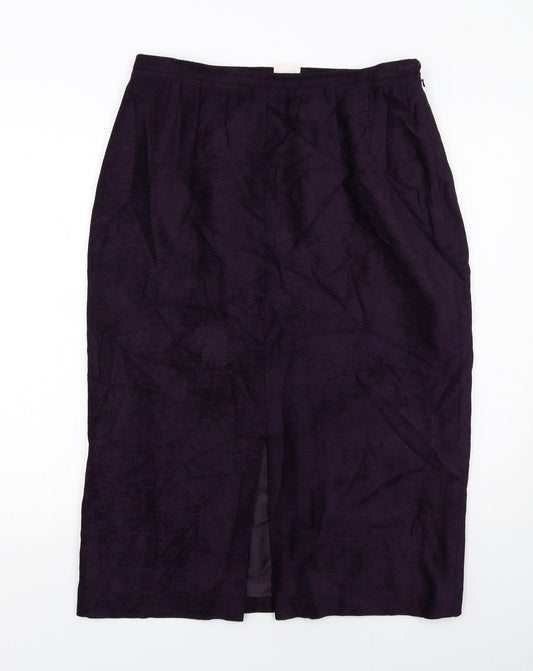 Country Casuals Womens Purple Viscose A-Line Skirt Size 14 Zip