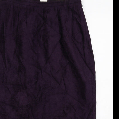 Country Casuals Womens Purple Viscose A-Line Skirt Size 14 Zip