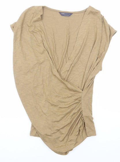 Womens UK Size 12 Marks and Spencer Beige Basic Tank