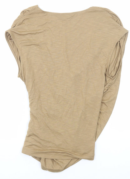 Womens UK Size 12 Marks and Spencer Beige Basic Tank
