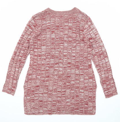 Canyon River Blues Womens Red V-Neck Acrylic Pullover Jumper Size L