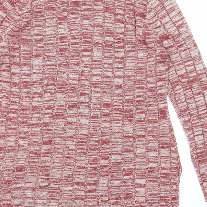 Canyon River Blues Womens Red V-Neck Acrylic Pullover Jumper Size L